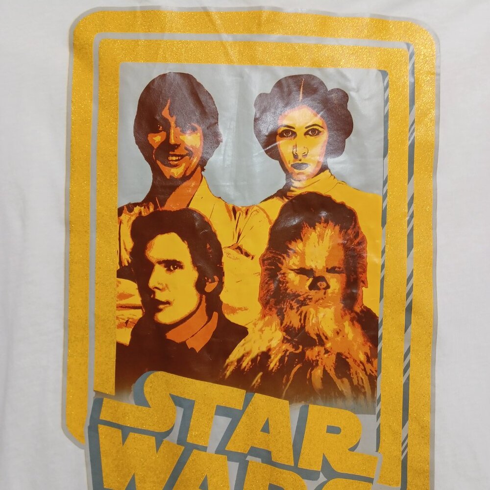 Retro Star Wars Princess Leia Han Solo Chewbacca & Luke Skywalker T-shirt 2X - Picture 2 of 4